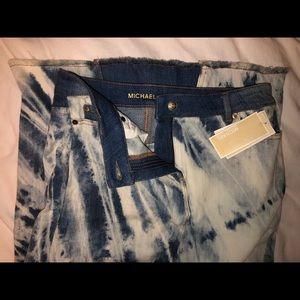 micheal kors full length tie die jean skirt